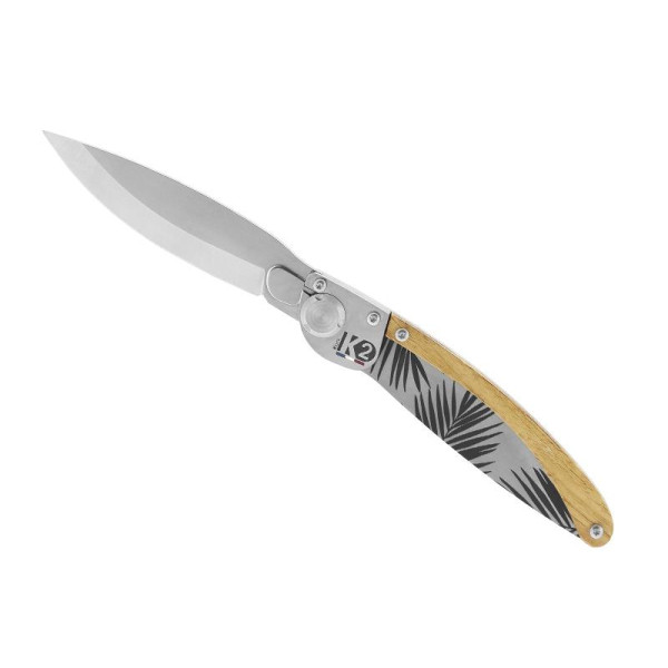 Couteau - Décor Feuilles - Manche Olivier - K2