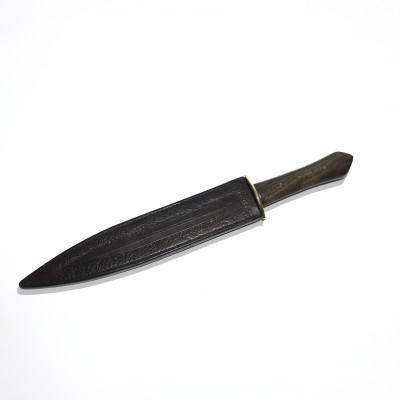 Couteau artisanal de chasse - Dague - Noyer  - LOTHARFORGE