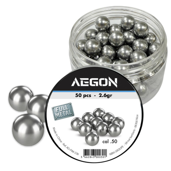 Boite de 50 billes aluminium - Cal.50 - AEGON