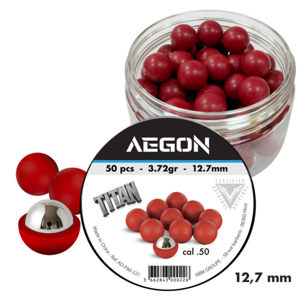 Boite de 50 billes - TITAN - Cal.50 - AEGON