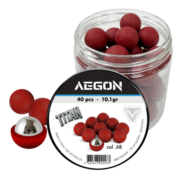 Boite de 40 billes - TITAN - Cal.68 - AEGON