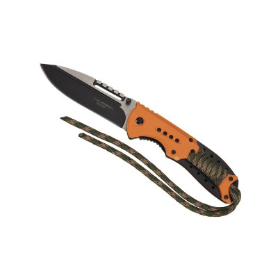 Couteau - Lame noire - Manche ABS Orange - HERBERTZ