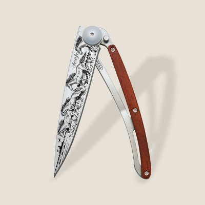Couteau - CHEVAUX SAUVAGES/BOIS CORAIL - DEEJO