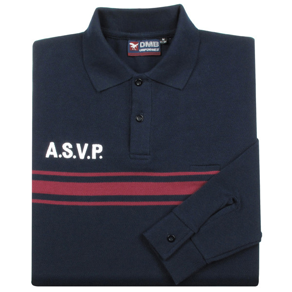 Polo - Manches longues - Bandes Bordeaux - ASVP - DMB