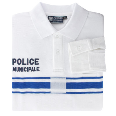 Polo - Manches longues - Blanc - PM - DMB